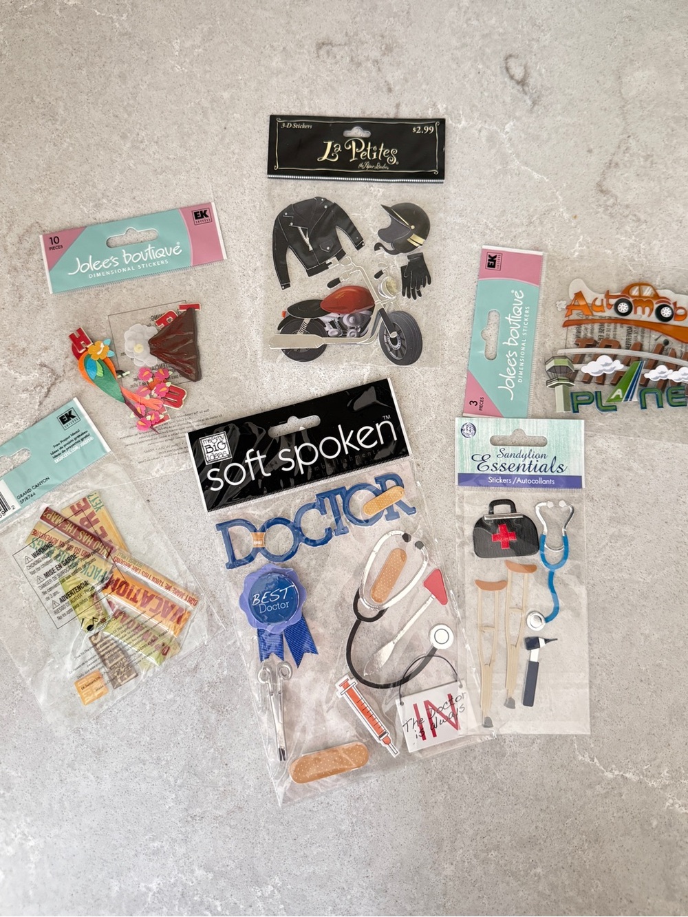 Bulk lot of brand new scrapbooking 3D stickers craft various brands